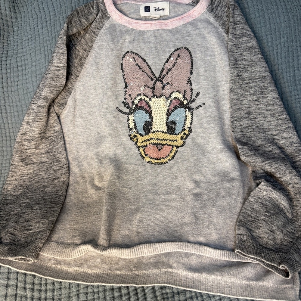 GAP DISNEY DAISY DUCK Dazzled Face Lightweight Sweater Girls size Medium